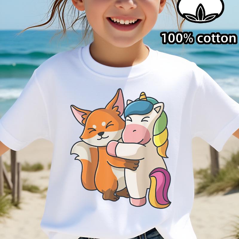 Fox And Unicorn Hug Cute Friends