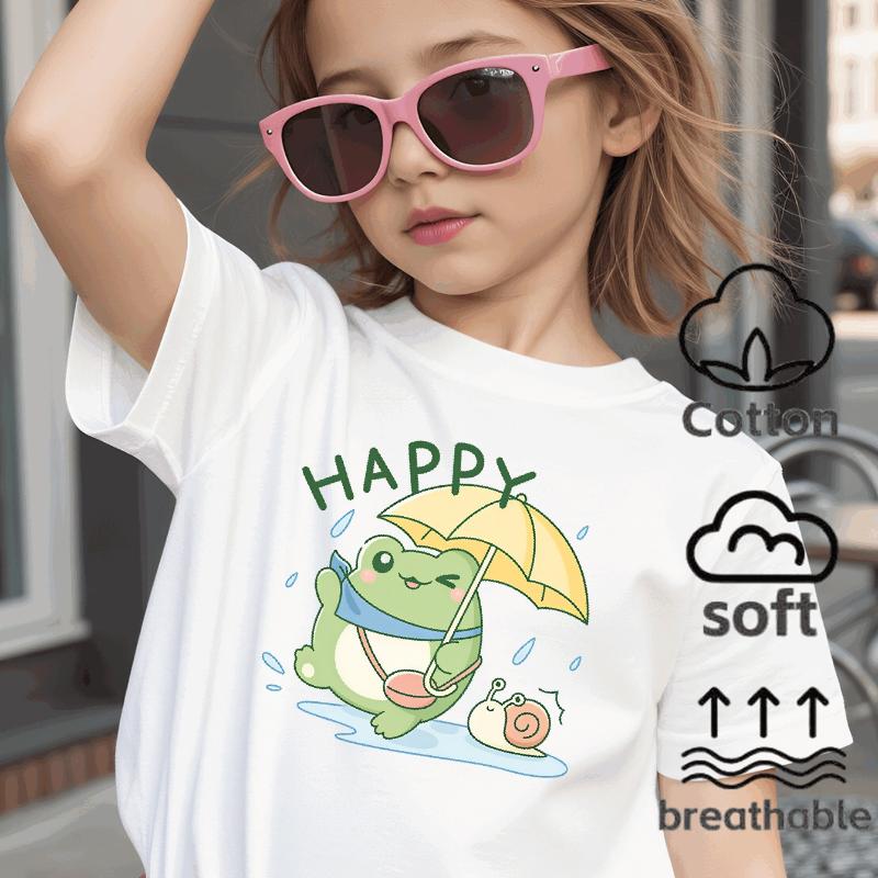 Happy Frog With Umbrella And Snail