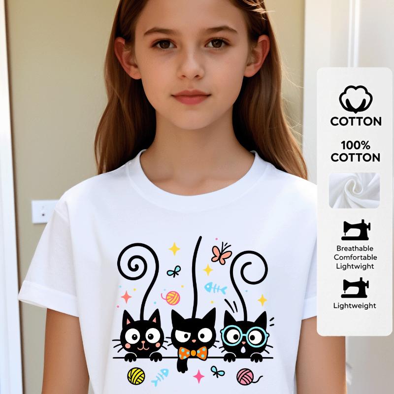 Cute Black Cats With Bow And Glasses