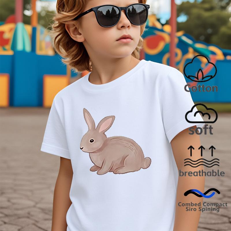 Cute Rabbit And Bee Pattern Print