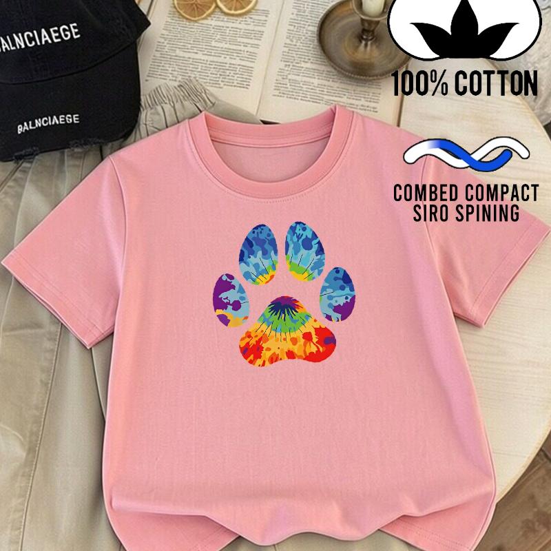 Colorful Paw Print With Rainbow Pattern