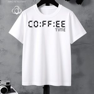 Coffee Time Text Pattern Print