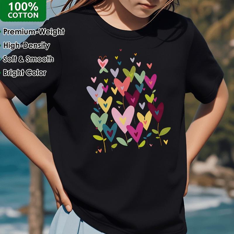 Colorful Hearts Floral Pattern