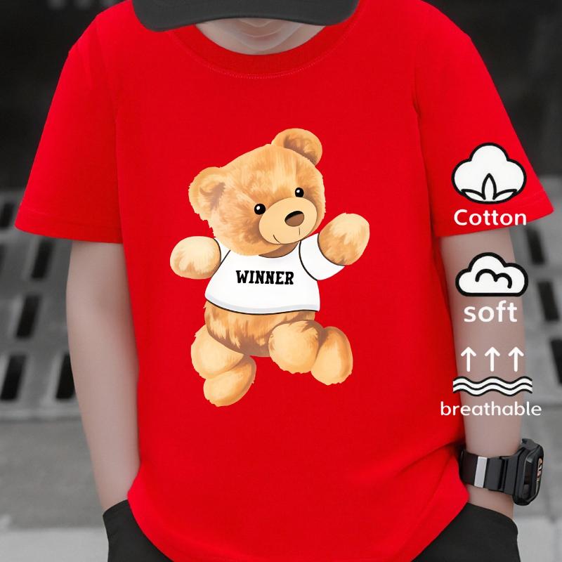 Playful Winner Teddy Bear Print