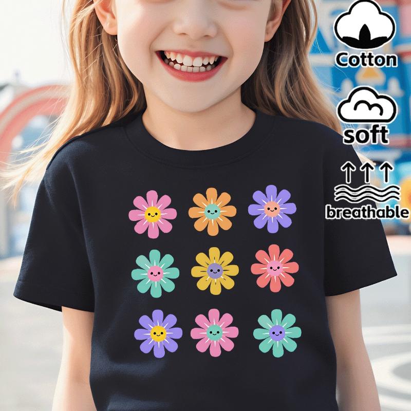 Colorful Happy Flowers Pattern