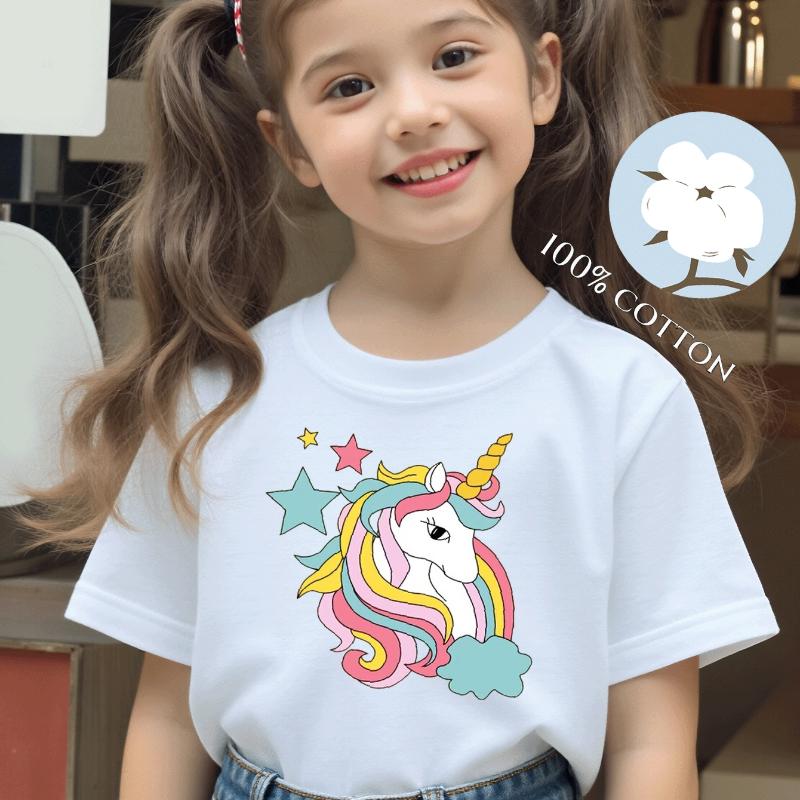 Colorful Unicorn With Rainbow Hair And Stars
