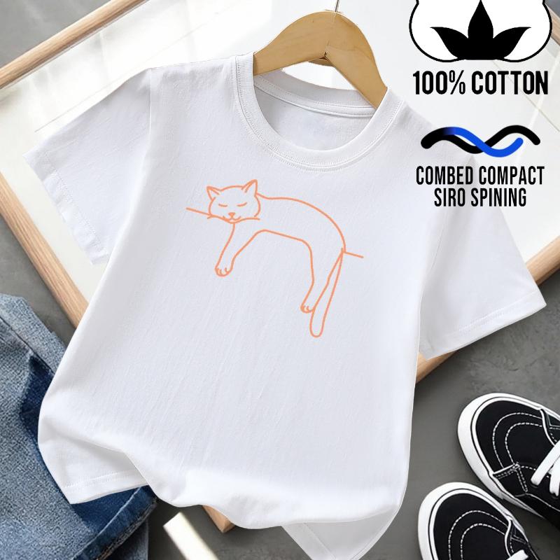 Sleeping Cat Outline Print
