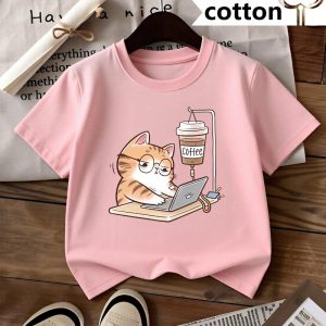 Cat Working On Laptop With Coffee