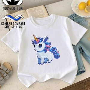 Cute Unicorn With Colorful Mane And Tail