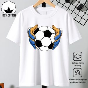 Gloved Hands Holding Soccer Ball Pattern
