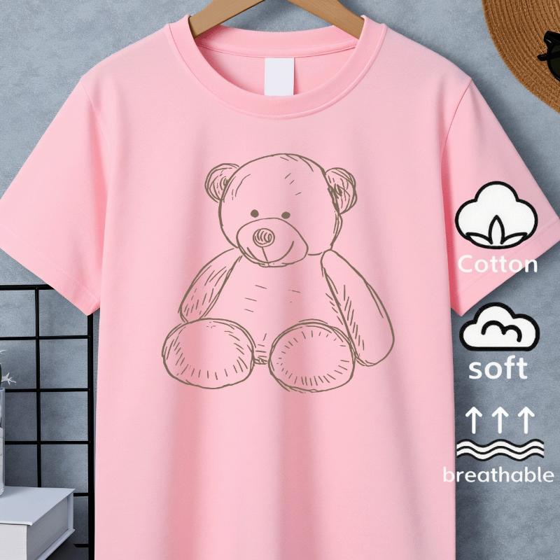 Cute Teddy Bear Sketch Pattern Print